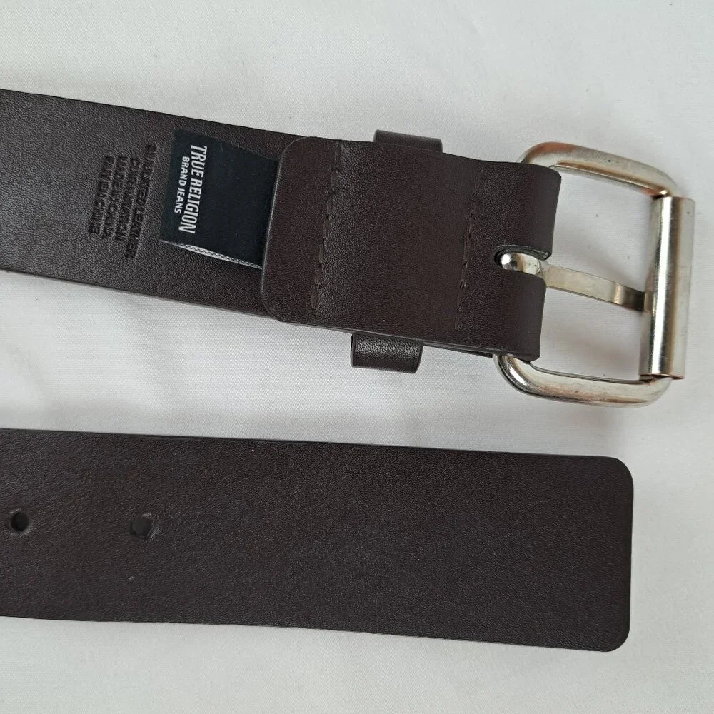 True Religion Classic Dark Brown Casual Belt Size 36